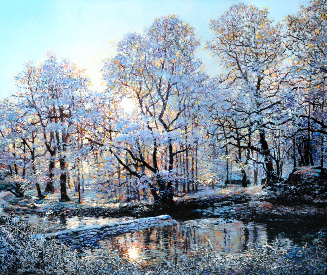 New Years Day Langdale beck on canvas