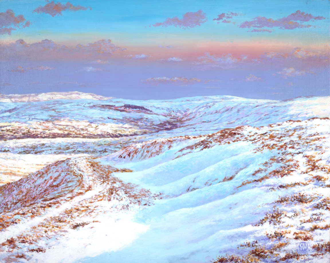Snow on the Fells on canvas